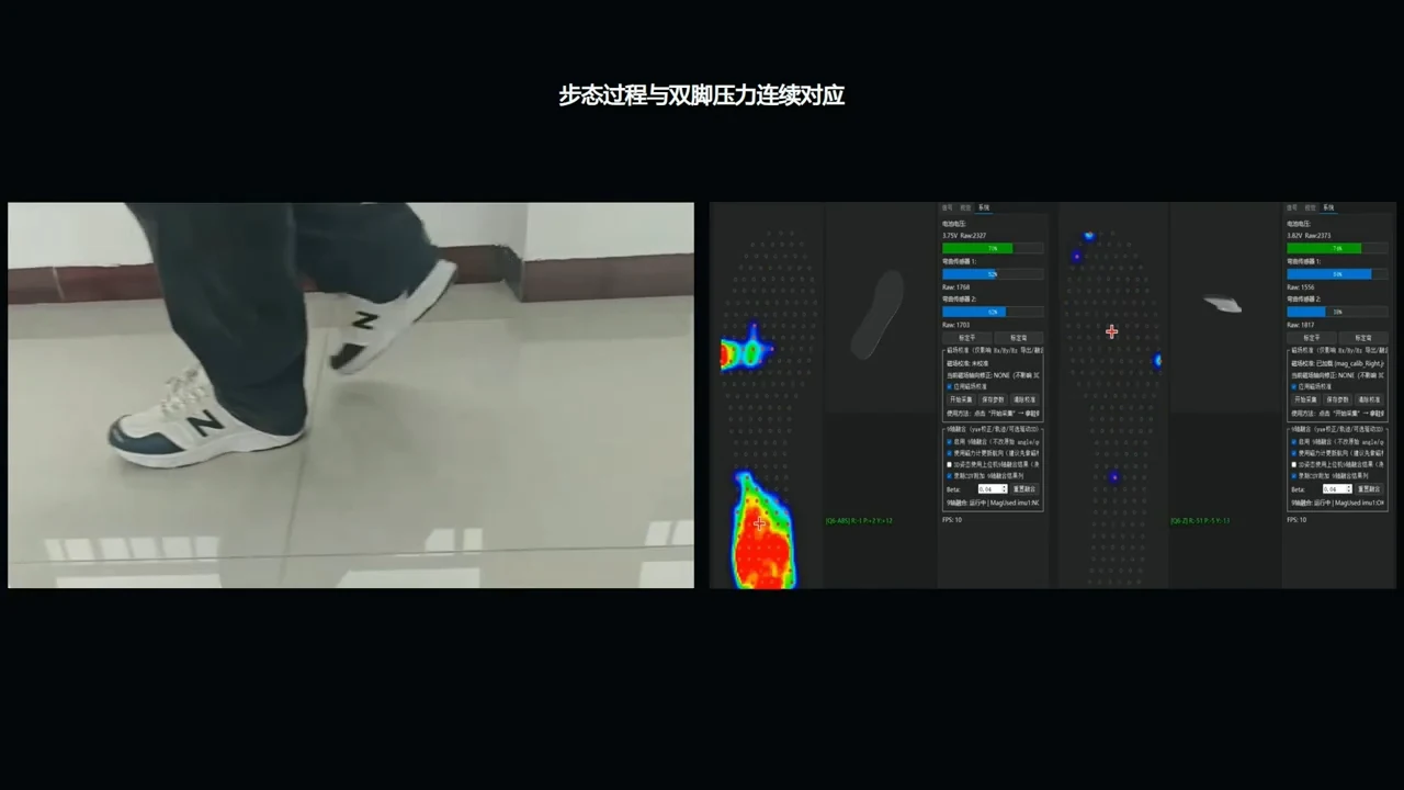星枢智步鞋垫步态测试与压力数据画面